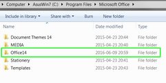 Katalog MS Office na dysku systemowym