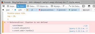 Bład JS w konsoli