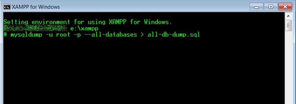 xampp - shell console